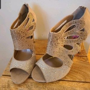 Betsy Johnson Nola Natural Open Toe Heels
